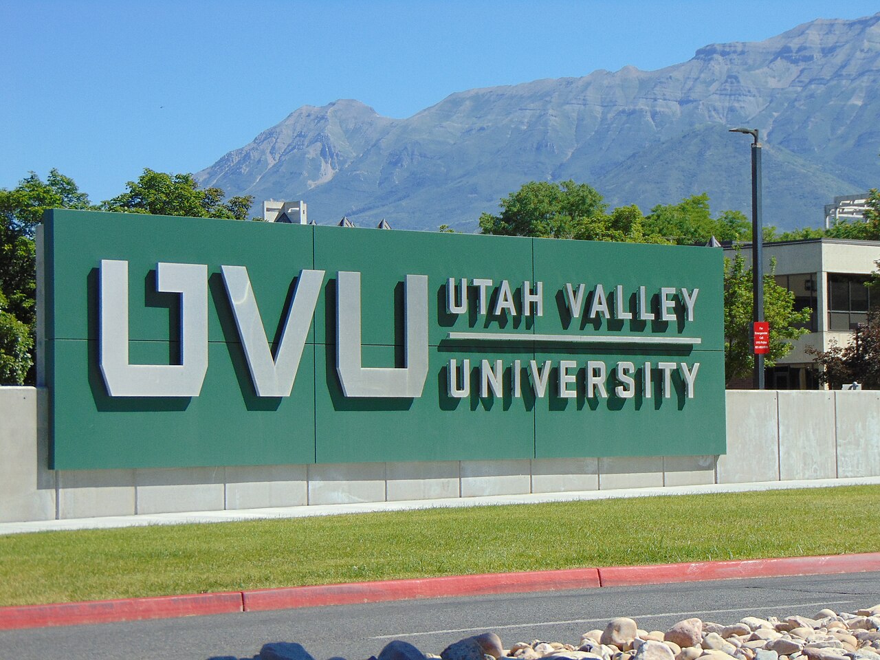 Utah Valley University entrance sign, Orem, Utah